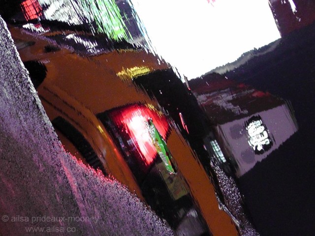 reflections yellow cab new york
