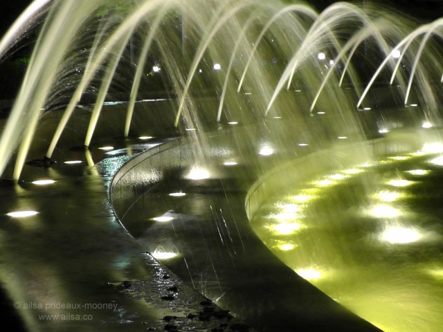 summer fountain columbus circle new york