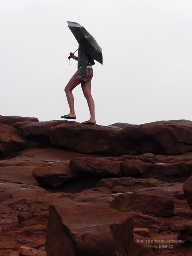 foggy-arches-national-park-girl-umbrella foggy arches national park girl umbrella monsoon season utah