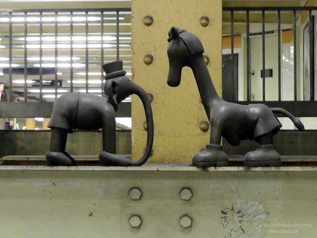 bronze statues union square 14th street subway new york manhattan usa