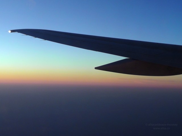 airplane aeroplane wing flight new york dawn