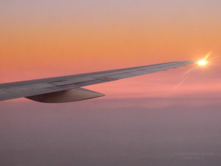 airplane aeroplane wing flight new york dawn travel