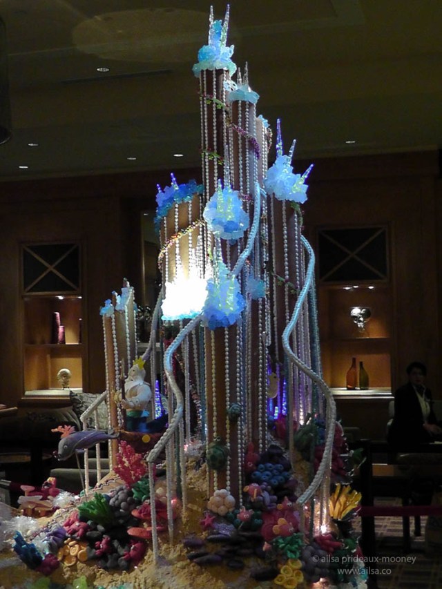 gingerbread castle house village seattle sheraton christmas