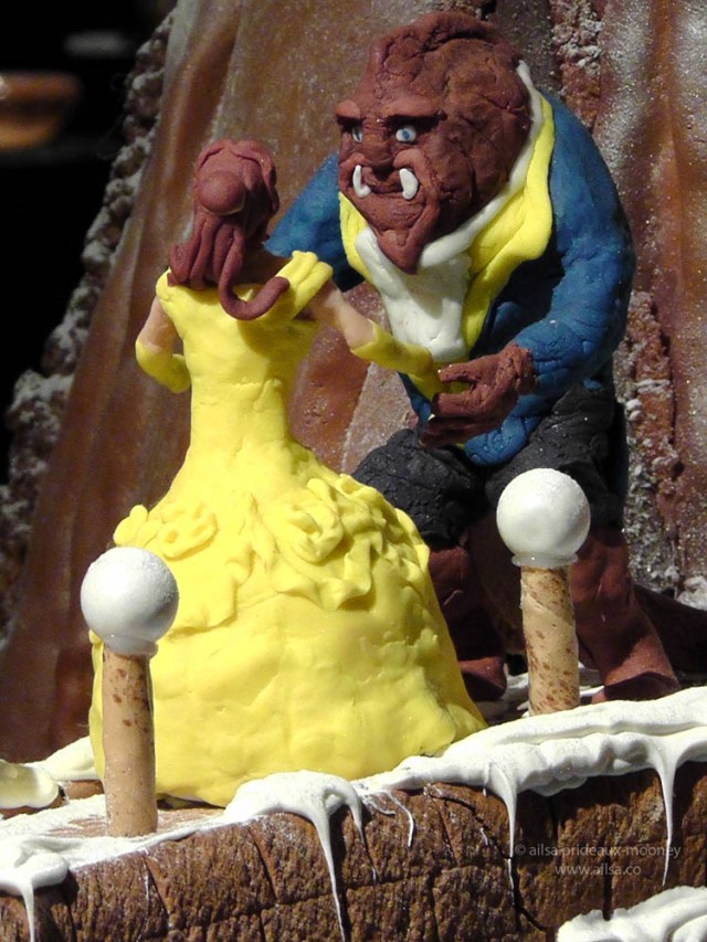 beauty beast enchanted castle gingerbread house village sheraton seattle christmas