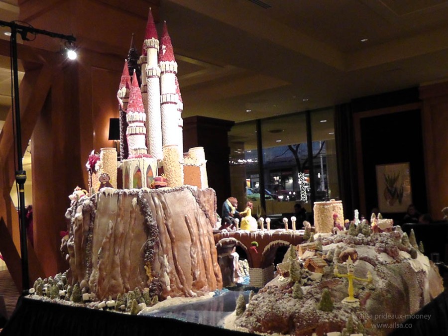 Beauty and the Beast enchanted castle gingerbread house village seattle sheraton christmas