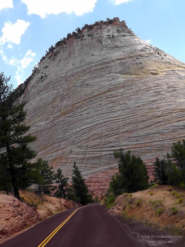 checkerboard mesa zion national park utah navajo sandstone us road trip usa america driving