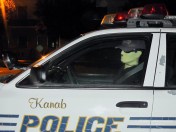 kanab utah police mannequin dummy cop car