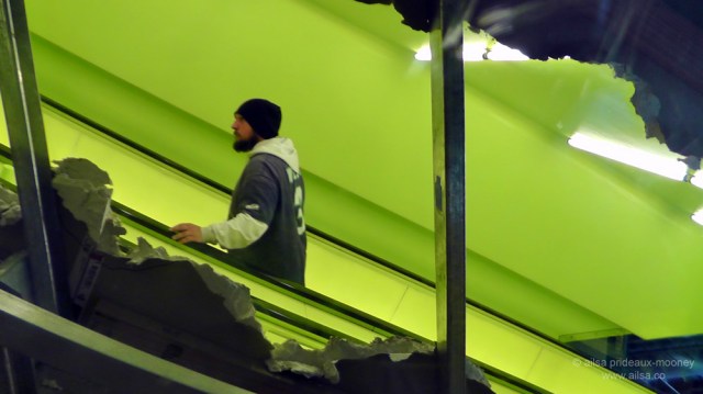 seattle public library, architecture, travel, photography, ailsa prideaux-mooney. Rem Koolhaas, Tony Oursler, art installation, video installation