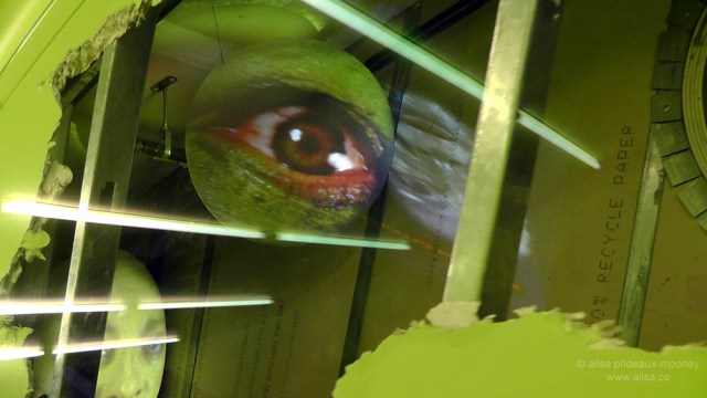 seattle public library, architecture, travel, photography, ailsa prideaux-mooney. Rem Koolhaas, Tony Oursler, art installation, video installation