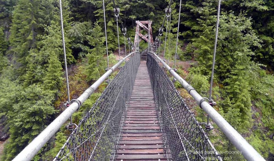 mount st helens, lava canyon, washington, hiking, travel, travelogue, photography, ailsa prideaux-mooney, suspension bridge