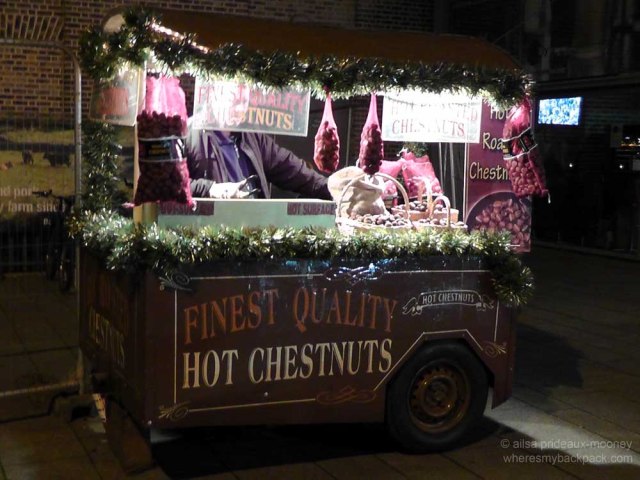 chestnut vendor, dublin, christmas market, ireland, travel, travel photography, travelogue, ailsa prideaux-mooney