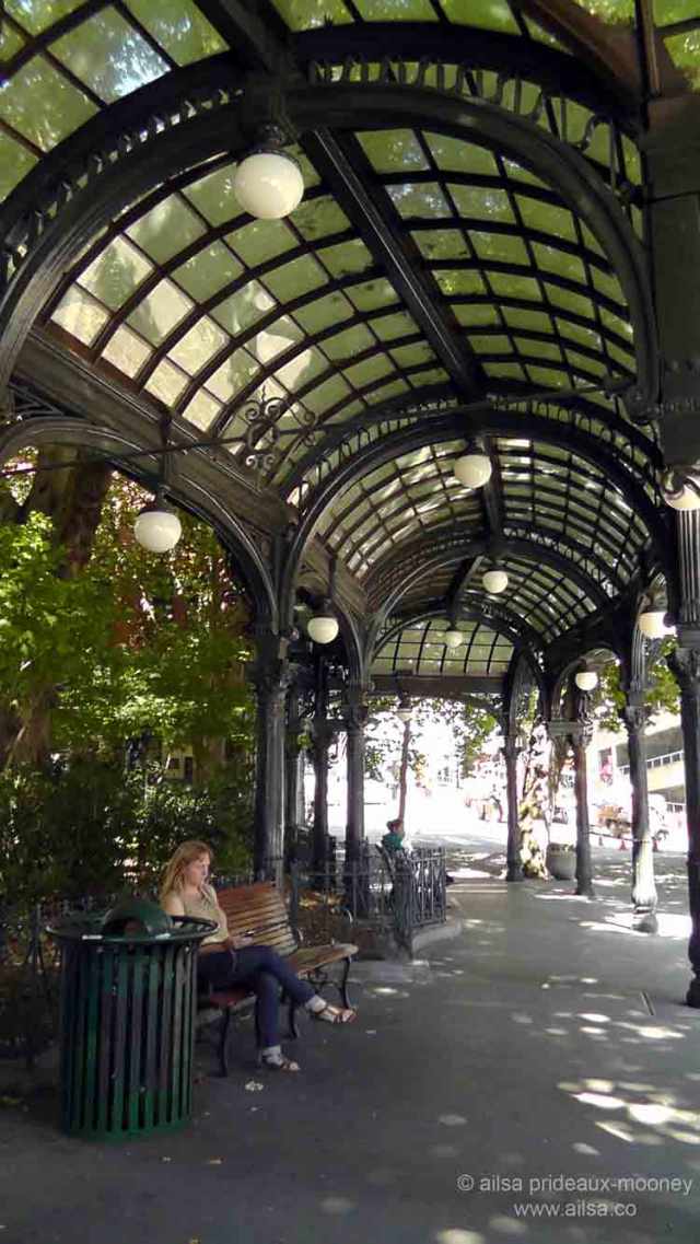 pioneer square, seattle, downtown seattle. seattle pergola, washington, travel, travelogue, photography, ailsa prideaux-mooney
