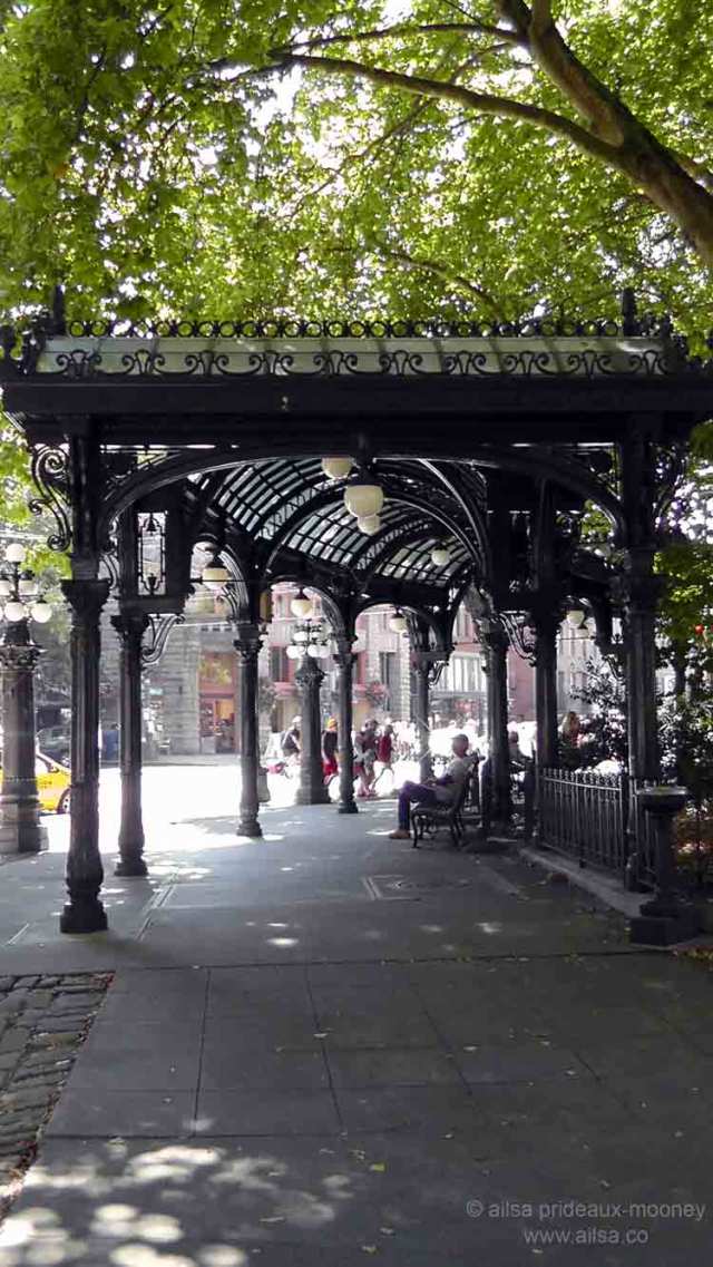 pioneer square, seattle, downtown seattle. seattle pergola, washington, travel, travelogue, photography, ailsa prideaux-mooney
