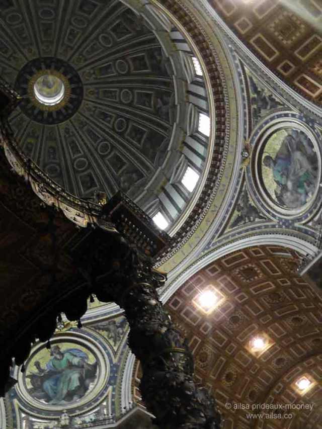 st peter's basilica, st. peter's dome, cupola, baldachin, vatican city, travel, rome, travelogue, ailsa prideaux-mooney