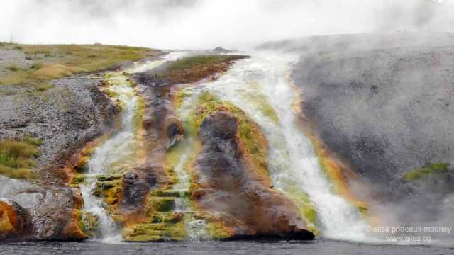 sulphur pool, yellowstone national park, sulphur waterfall, travel, travelogue, photography, ailsa prideaux-mooney