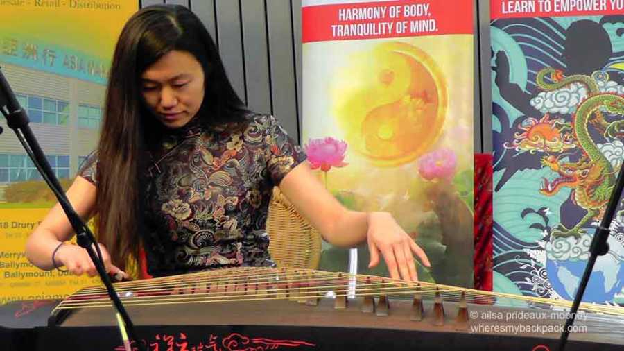 dublin chinese new year festival 2015, dragons, tai chi, kung fu, dragon dance, lion dance, year of the sheep, chinese harp, zither, travel, travelogue, ailsa prideaux-mooney