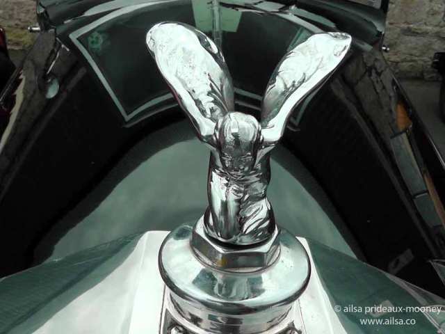 vintage car rally, irish veteran and vintage car club, powerscourt estate, picnic, travel, travelogue, ireland, ailsa prideaux-mooney, hood ornament